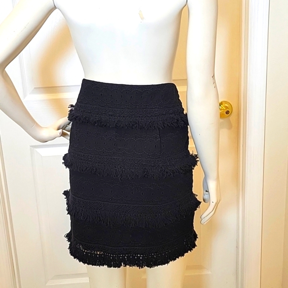 Anthropologie HD In Paris black eyelet skirt size 12 - Picture 2 of 5